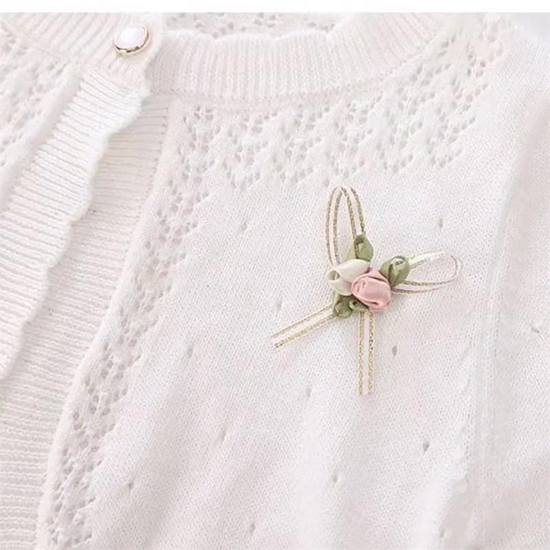 Girls' Sweater Jacket For Autumn And Winter 2024 New Style Baby Knitted Cardigan Princess Children's Clothing For Spring Autumn