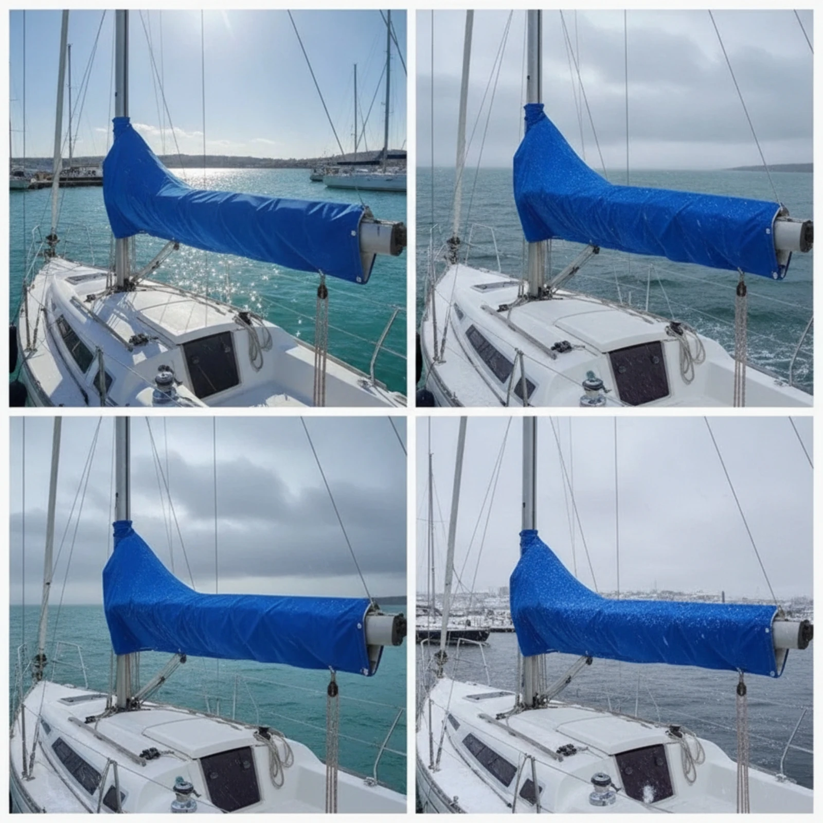 Mainsail Spar Cover Waterproof Sailboat Mainsail Spar Cover Heavy-Duty Secure Fit for Sailors, Marina, Mooring