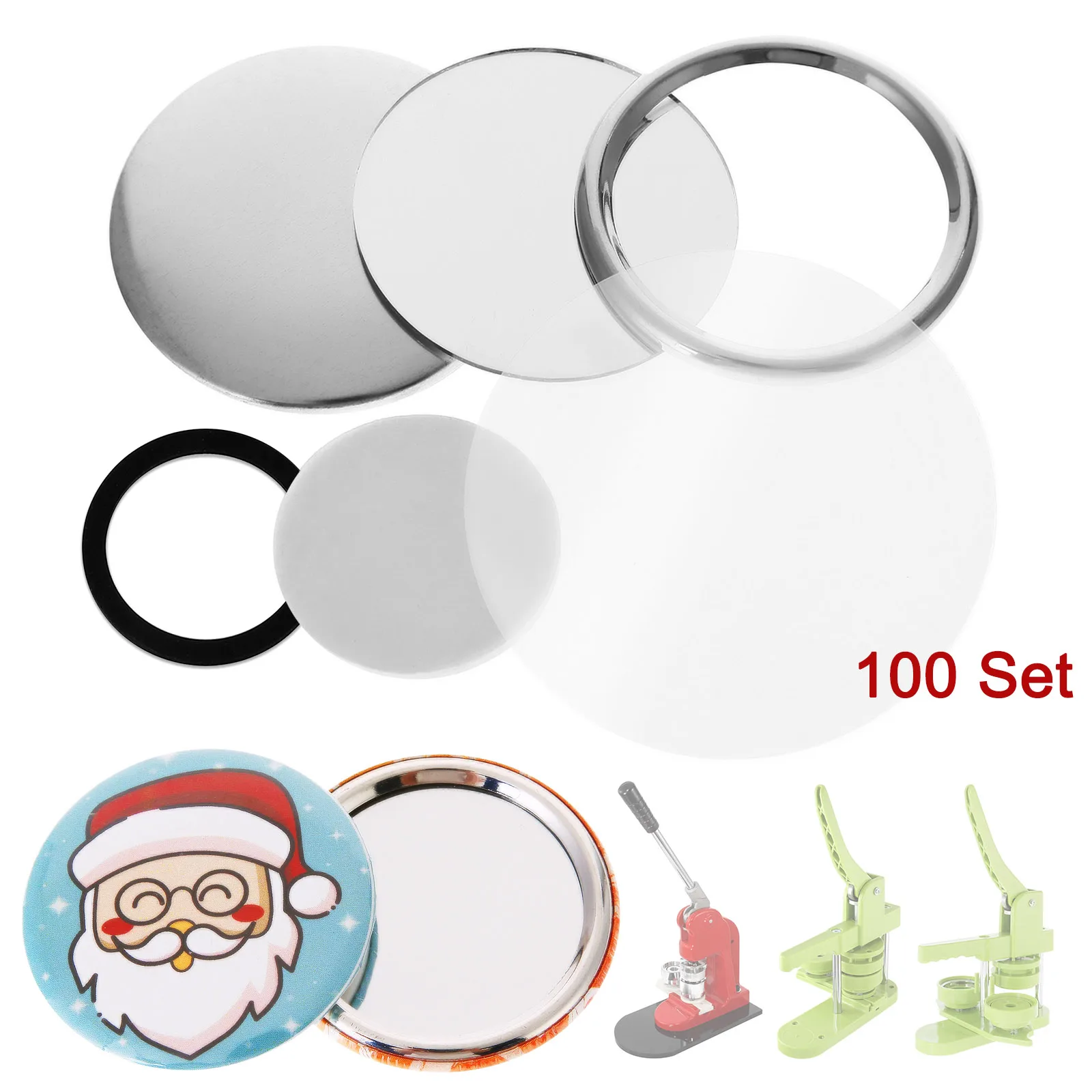 100 Sets Key Ring lustro puste przypinki do ubrań puste DIY rzemiosło części ekspres żelaza tylna pokrywa 44mm 58mm przycisk ekspres maszyna