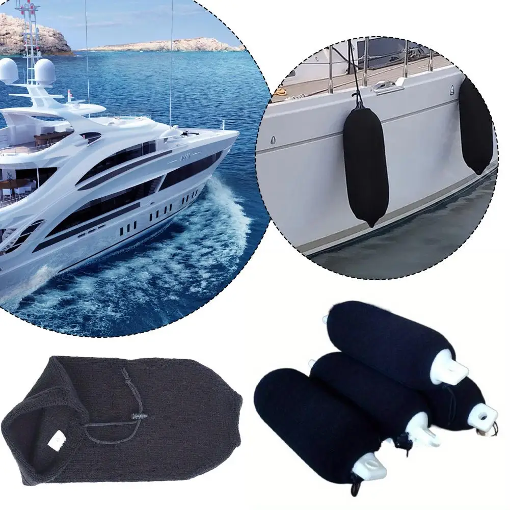 Boat Cover Protector Anti-Collision Ball Sleeve Protection Black Velvet Anti-UV For Marine Boat Sailing Yacht Bumper