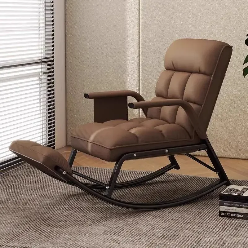 Rocking chair recliner, adults can sleep, adults balcony lazy sofa chair, single lunch break rocking chair
