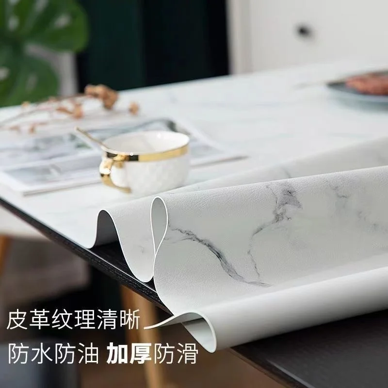 Concealer rectangular tablecloth leather dining table mat waterproof, oil proof, no cleaning tea table mat bottom anti slip