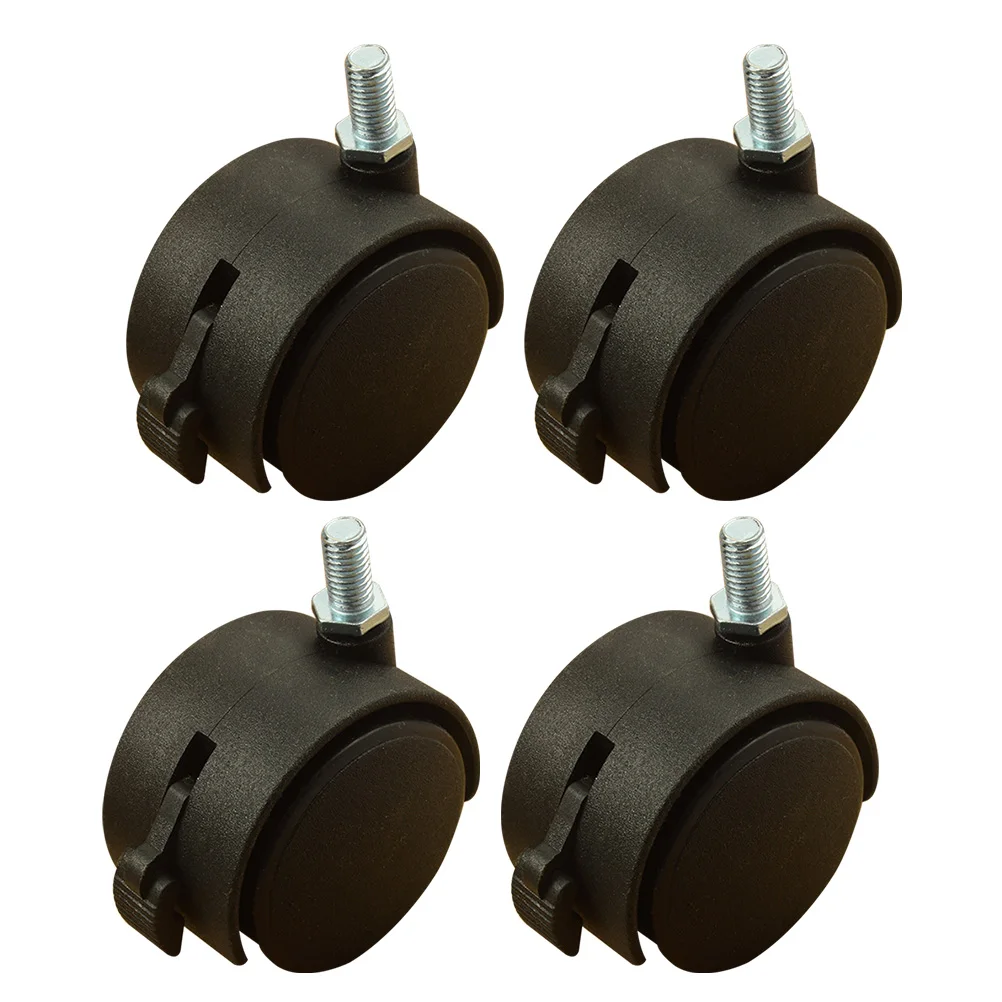 

4 pcs Swivel Caster Wheels Heavy Duty with Brake for Office Chair Black White Furniture Hard Floor Protection Quiet