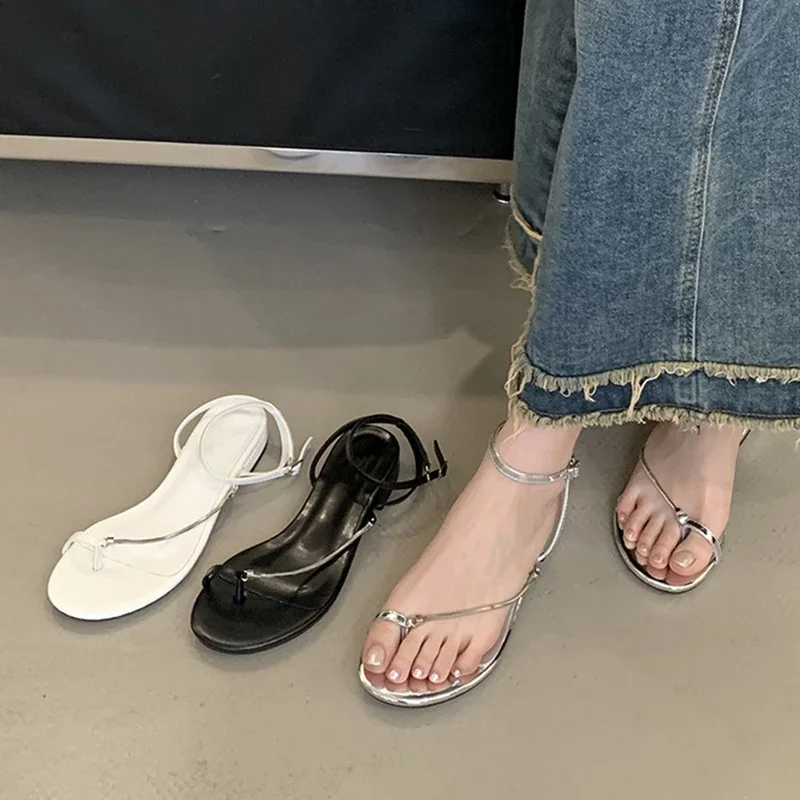 

Aneikeh 2025 Summer Flat Heel Roman Shoes Low Heels Sandals Footwear 2025 Women Gladiator Open Toe Beach Ladies Sandalias Mujer