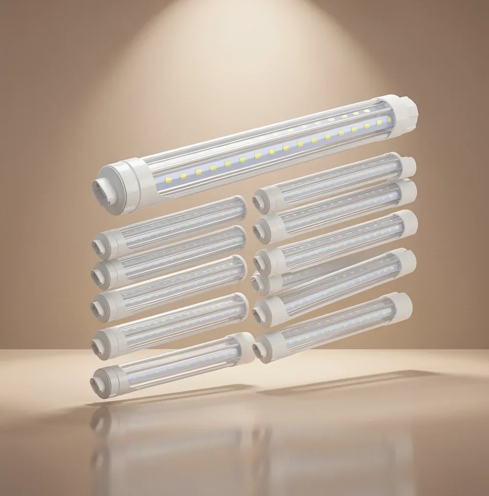 8FT LED Bulbs Light, 72W 7200LM 5000K Daylight, Clear, 12-Pack | R17D/HO Base, 110W Equivalent Fluorescent Tubes F96T12/DW/HO, R