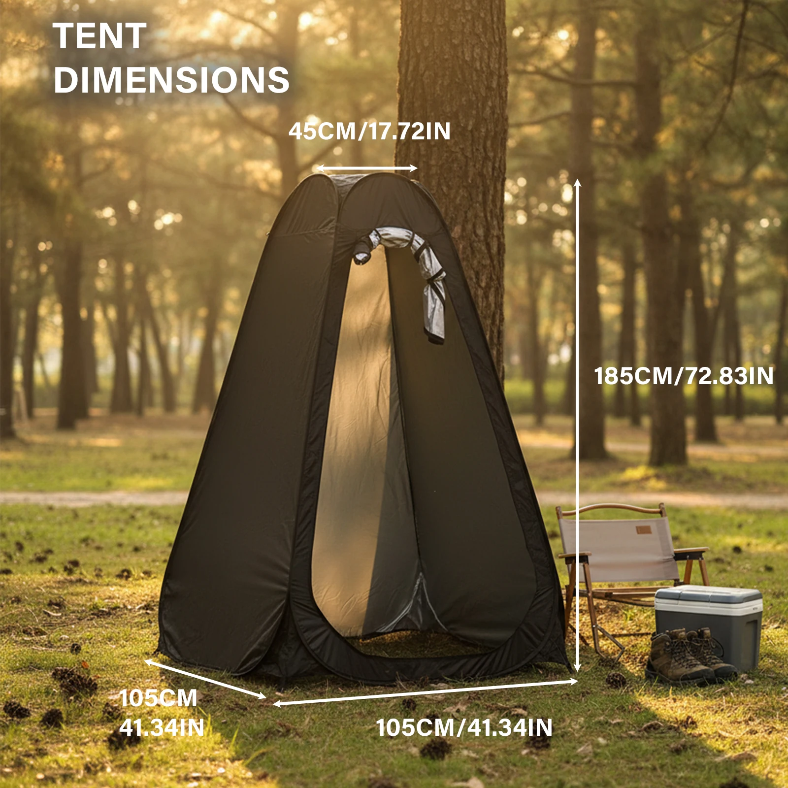 1 Person Portable Pop Up Shower Tent, Privacy Changing Shelter, Foldable Outdoor Tent for Camping Hiking