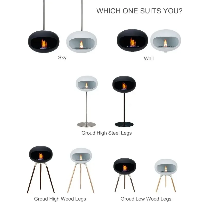Stainless steel bioethanol fireplace