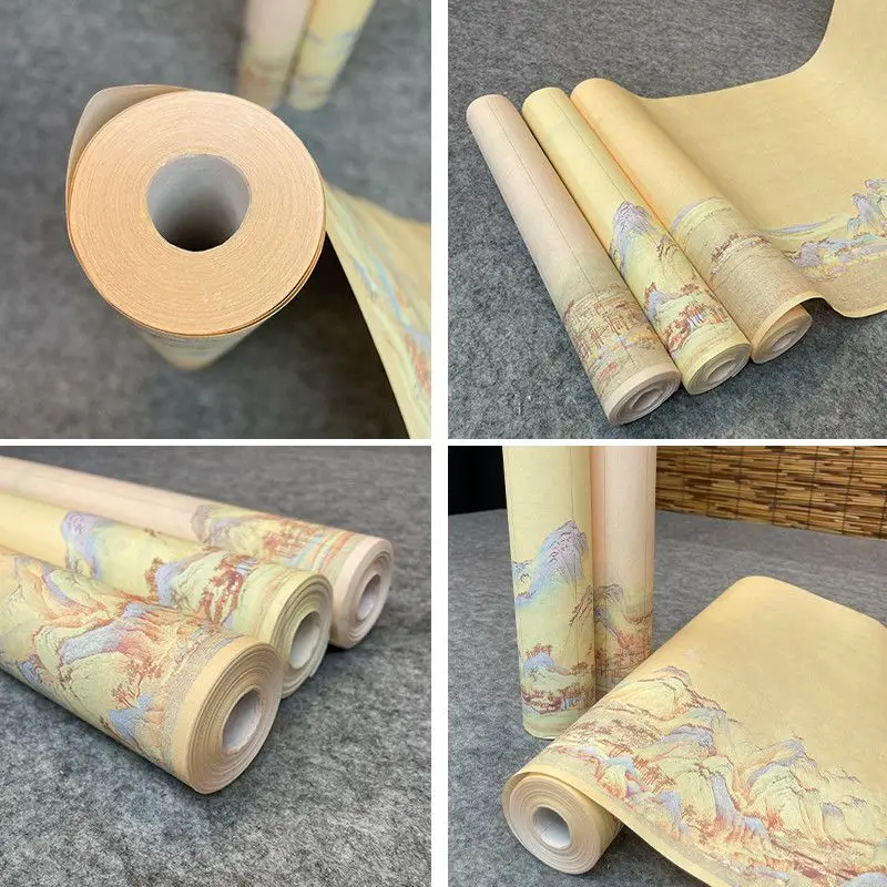 Handmade Batik Half Ripe Rice Paper Chinese Style Brush Calligraphy Xuan Paper Long Scroll Small Regular Script Rice Paper