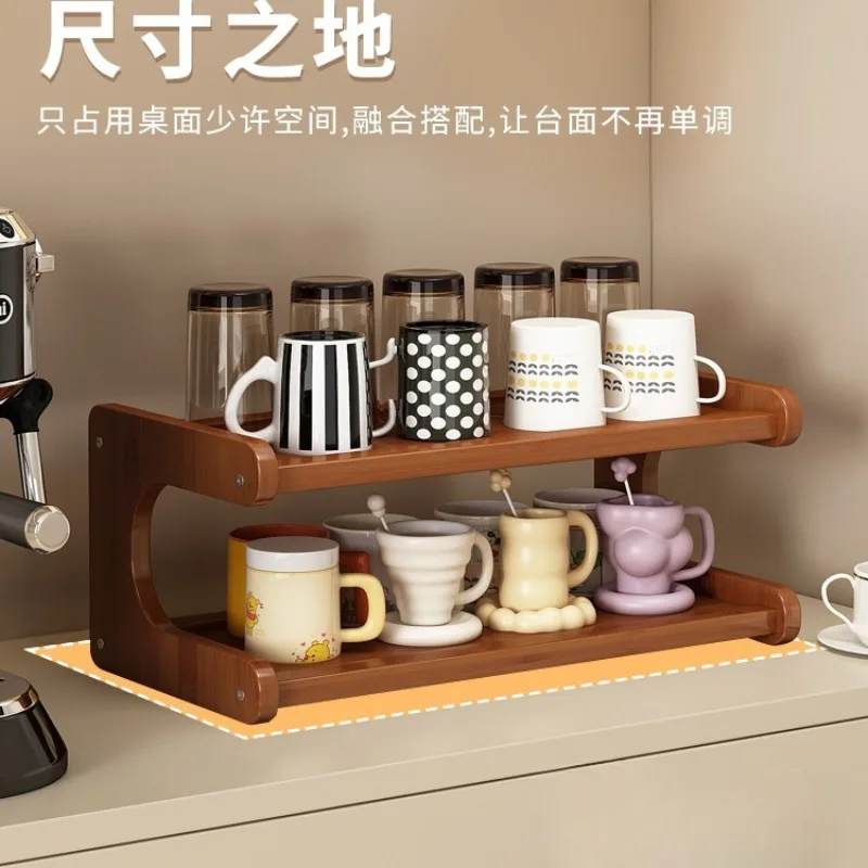 Cup storage rack, kitchen side cabinet, countertop, dining table, water cup, tea cup sundries, double-layer finishing rack