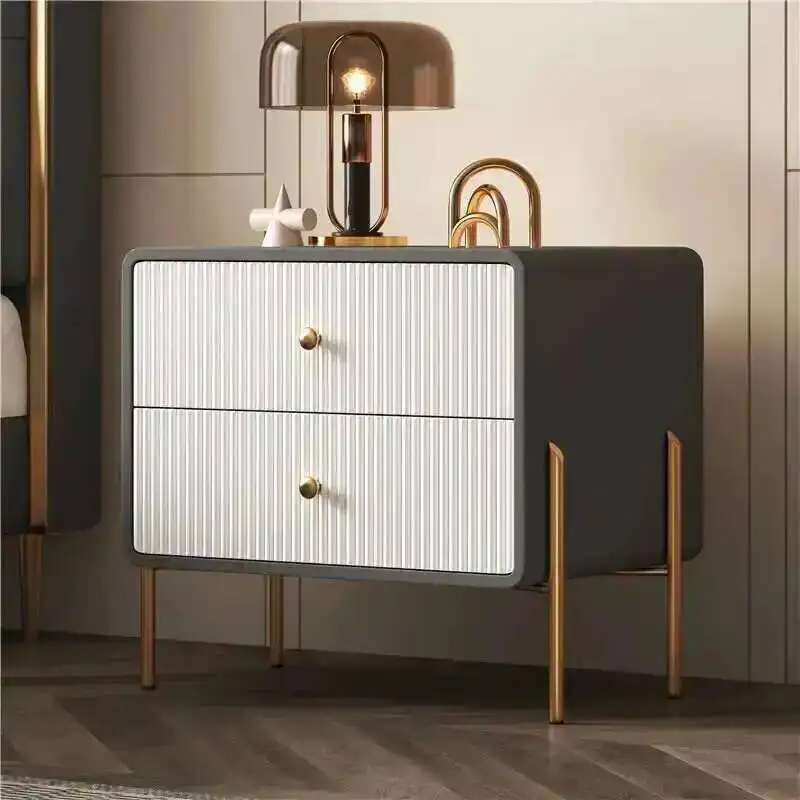 Minimalist Bedroom Nightstand Modern Storage Luxury White Nightstand Drawer European Solid Mesitas De Noche Home Furniture