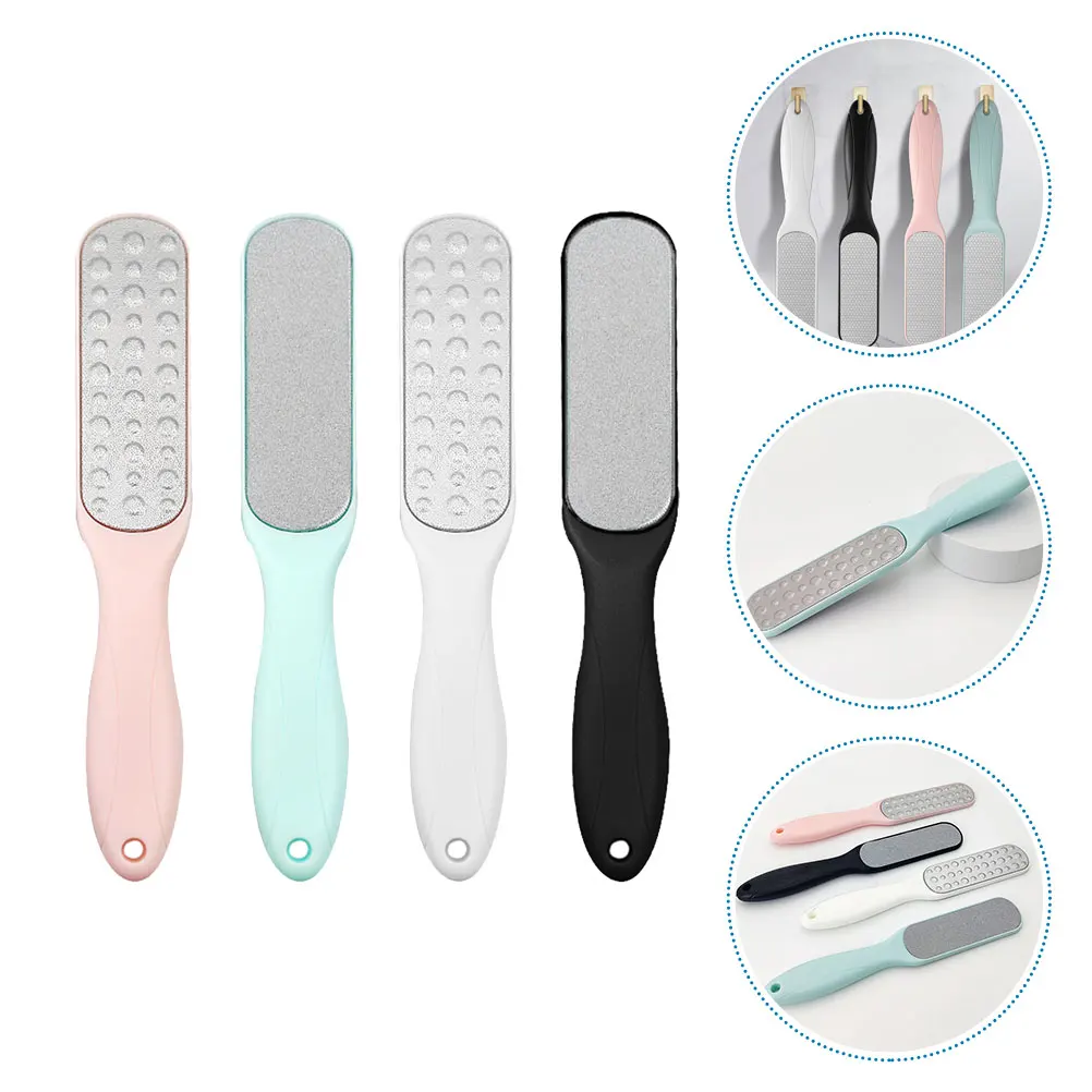

4pcs Foot Callus Remover Rough Feet Scrubber Heel Dead Skin Tool Stainless Callous Remover Tool Plastic Handle