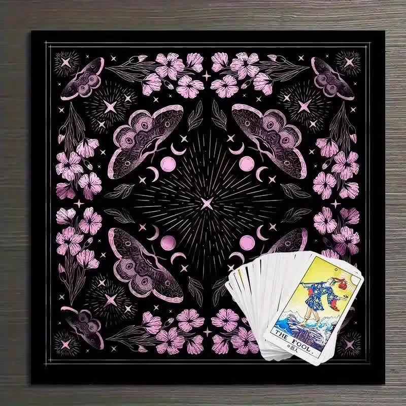 

Скатерть Таро VIKAMA — солнце, звездное небо и цветочная тема, коврик для астрологии колдовства, декор для рабочего стола и ткань для алтаря