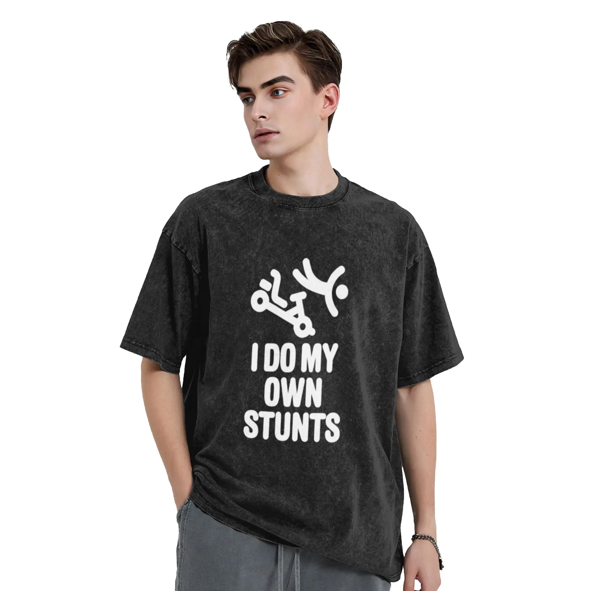 Funny I do my own stunts go-kart karting kid T-shirt gift Cool A T-Shirt Oversized Short Sleeve Men's Women's Cotton Tees Tops