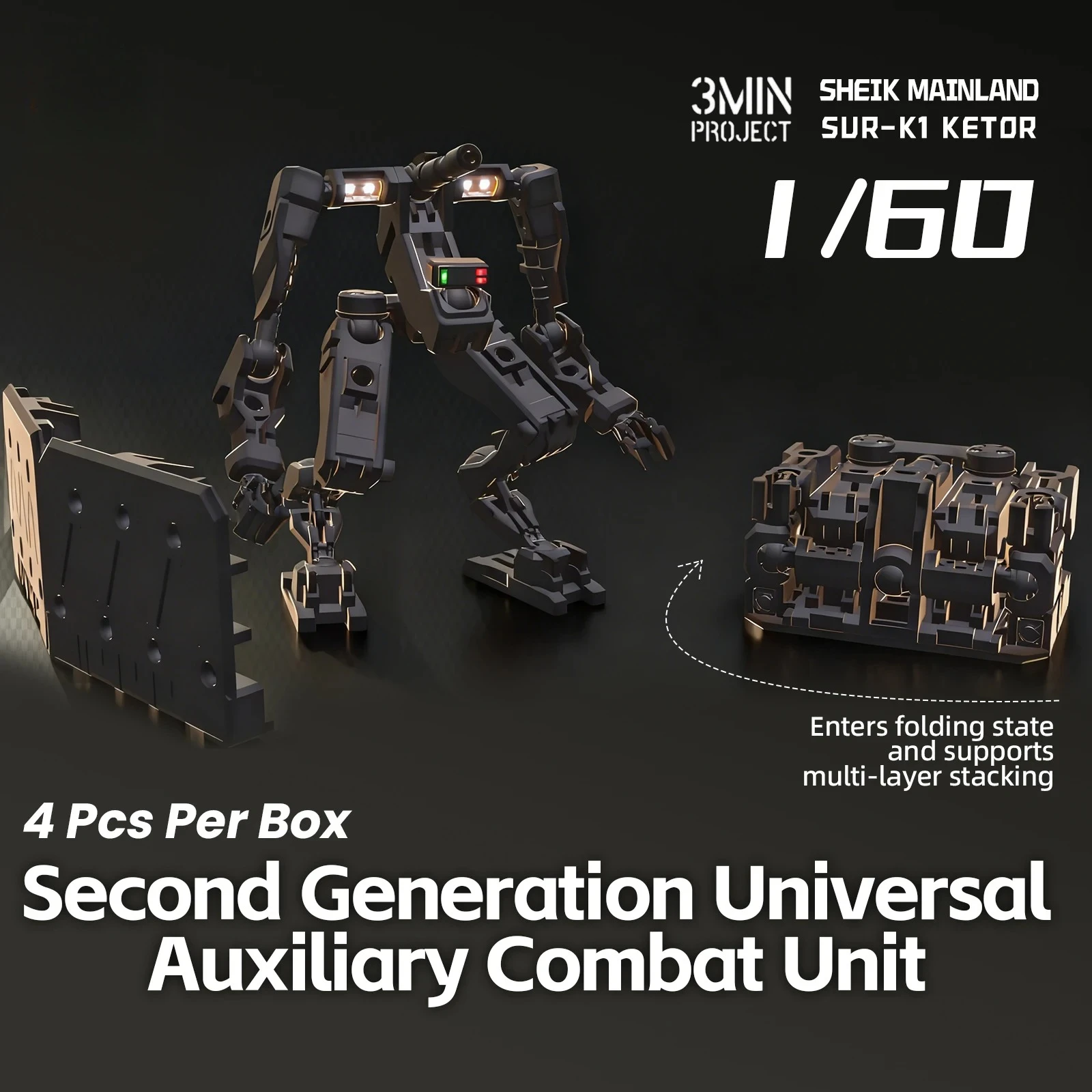 1/60 3MIN PROJECT SUR-K1 Ketor 2nd Gen Universal Auxiliary Combat Unit 4pcs Box Model Assembly Kit