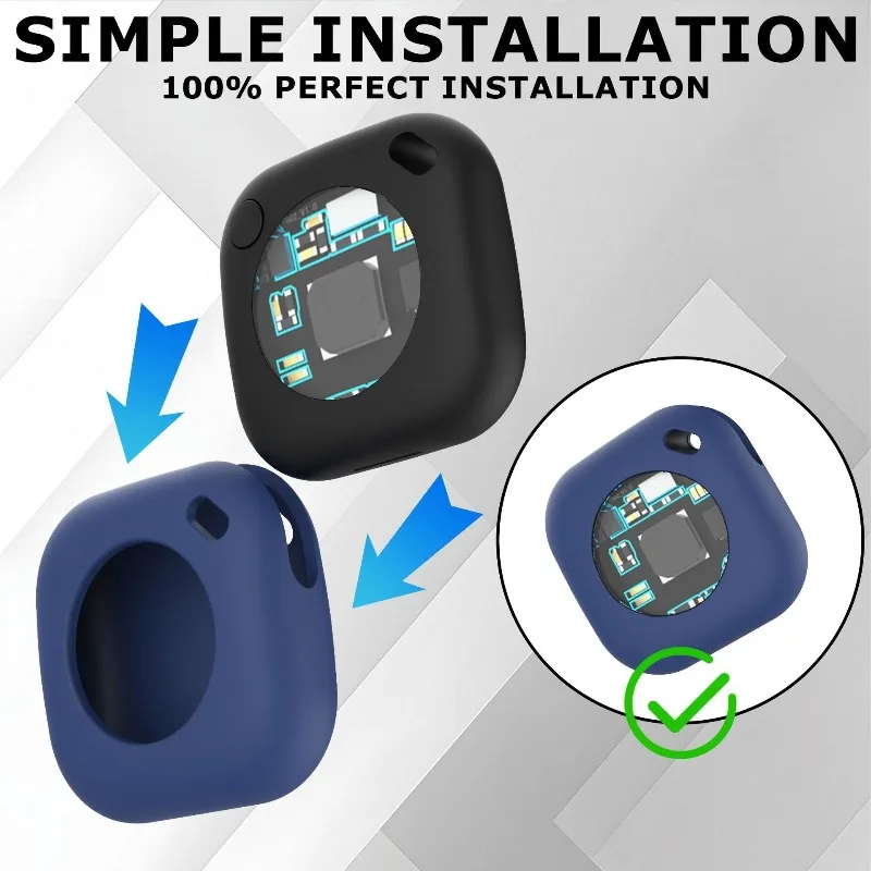 

Durable Silicone Shell, Square Shockproof Protective Cover with Lanyard Loop for AirTag&Google Anti-Lost Tracker，1-5PCS Optional