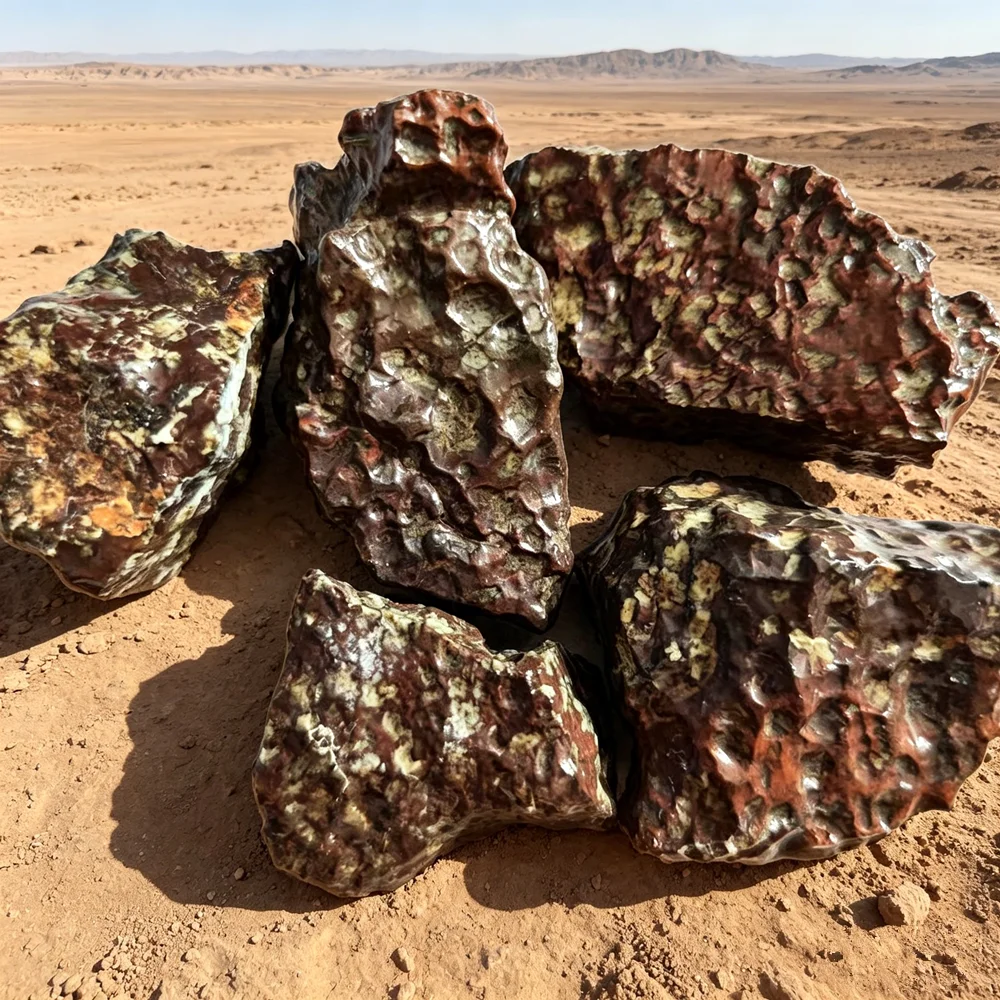 Natural Strange Surface Dragon Scale Squama Breccia Gobi Gangou from Lop Nor Collection Crystals Suspected Meteorite Home Decor