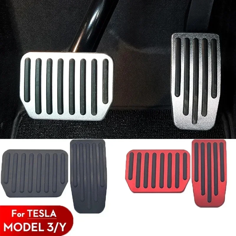 For Tesla Model 3 Y Highland 2024 2023 2022 Foot Pedals Cover Accesories Aluminum Alloy Accelerator Gas Fuel Brake Rest Pads Mat