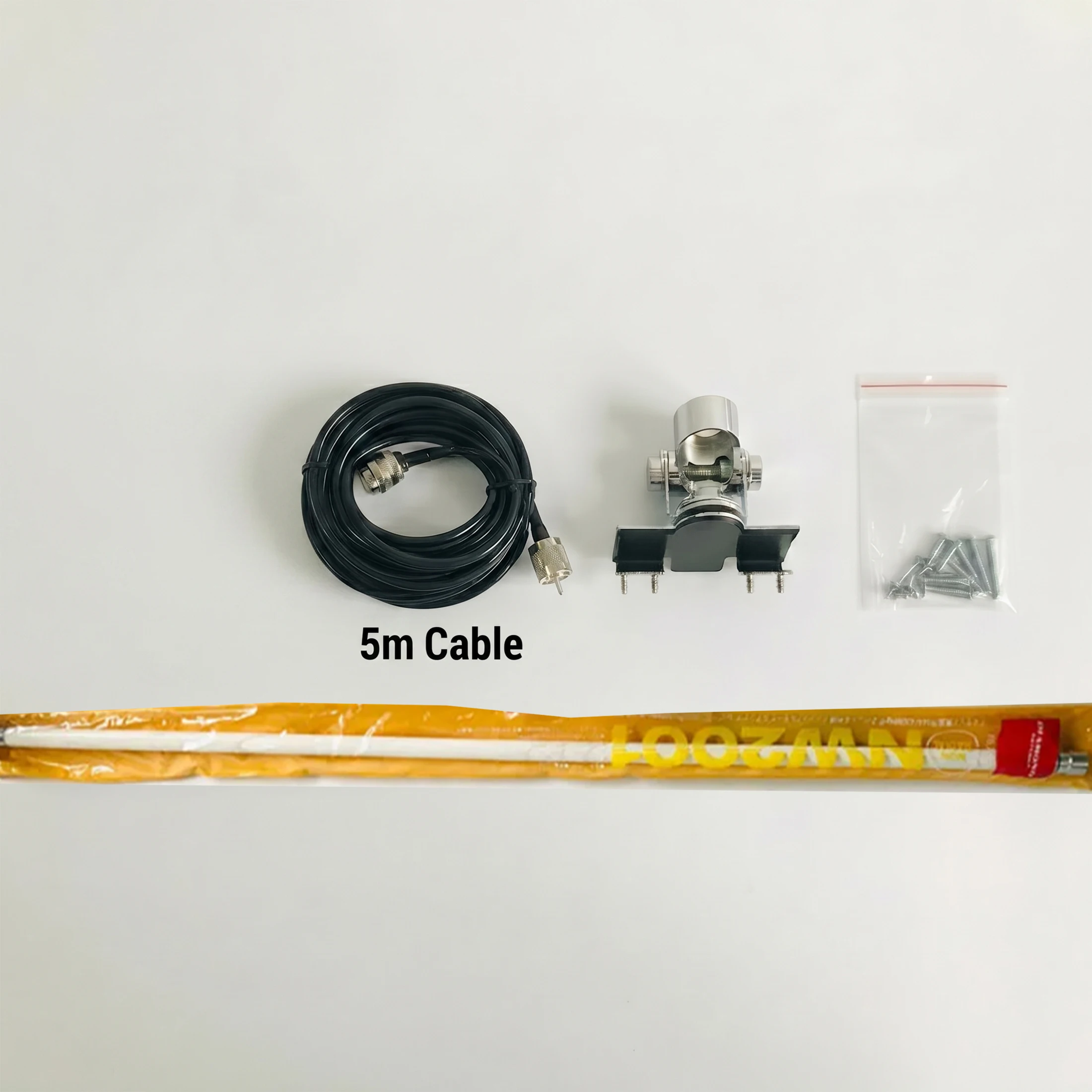 Omni-Directional Dual-Band 144/430MHz VHF/UHF Fiberglass Antenna for Ham Radios,Cars & Receivers - PL259 UV(full kit)