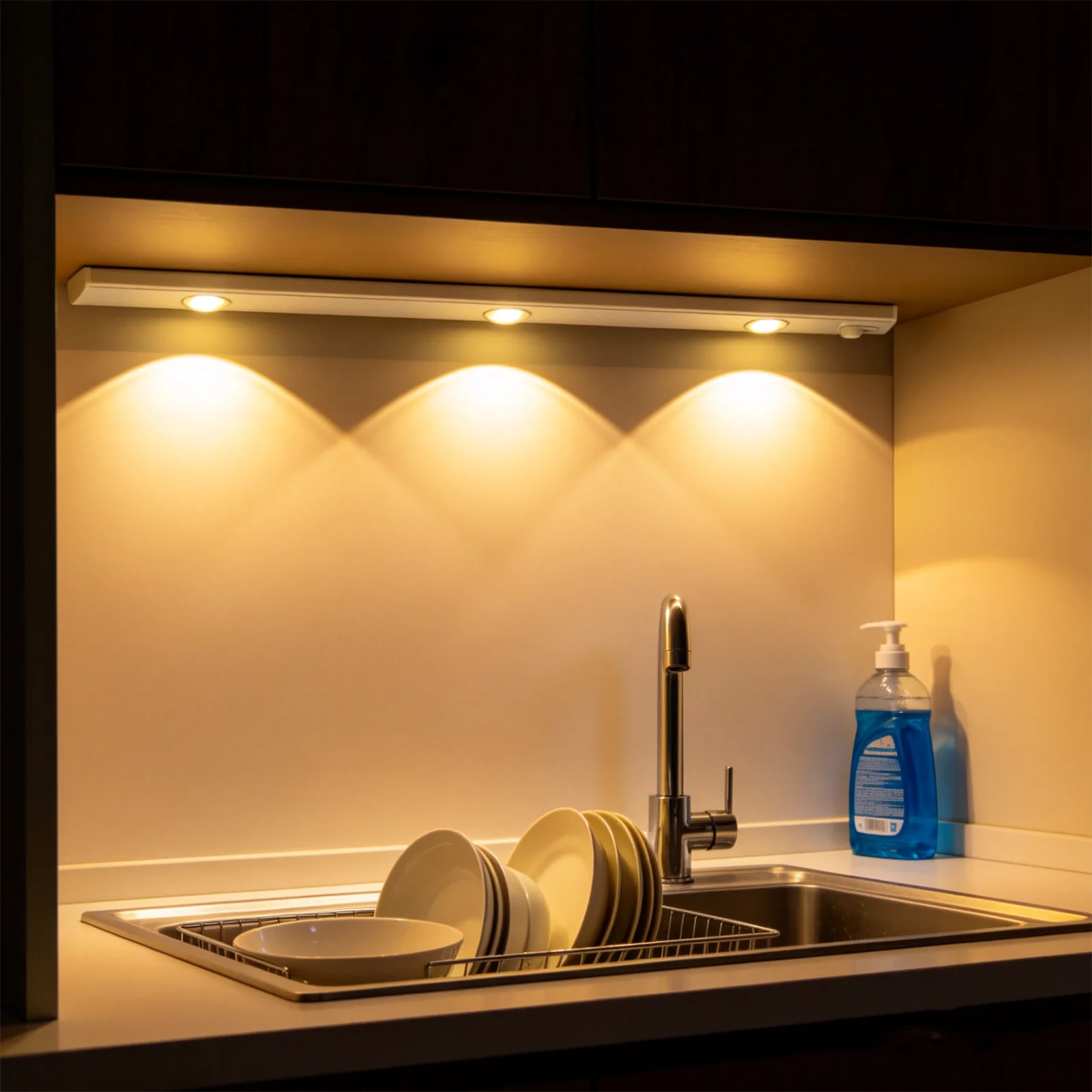 Under Cabinet Lights, Rechargeable Motion Sensor Light Indoor, 3-Color Dimmable with Cat’s Eye Hill Effect, for Display Cabinets