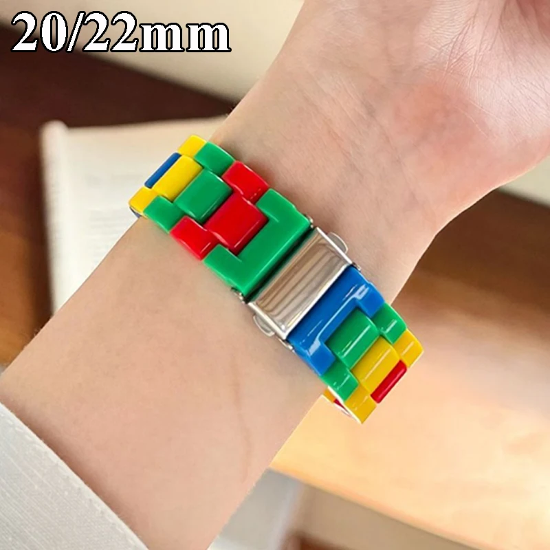 22 mm 20 mm Armband für Samsung Galaxy Watch 7 6 5 4 klassisches leichtes Kunststoffband für Xiaomi Watch S4 S3 S2 S1 Huawei GT5 GT4 3