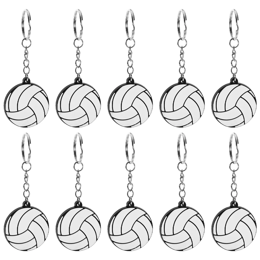 10 Pcs Volleyball Keychain Mini Bag Hanging Ornaments Pendant Creative Keyrings Sports Pendants Keychains for Decor Backpack