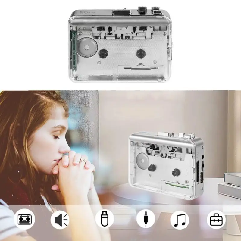 652F 명확한 USB 카세트 플레이어 및 MP3 변환기 USB 카세트 테이프에 대한 테이프