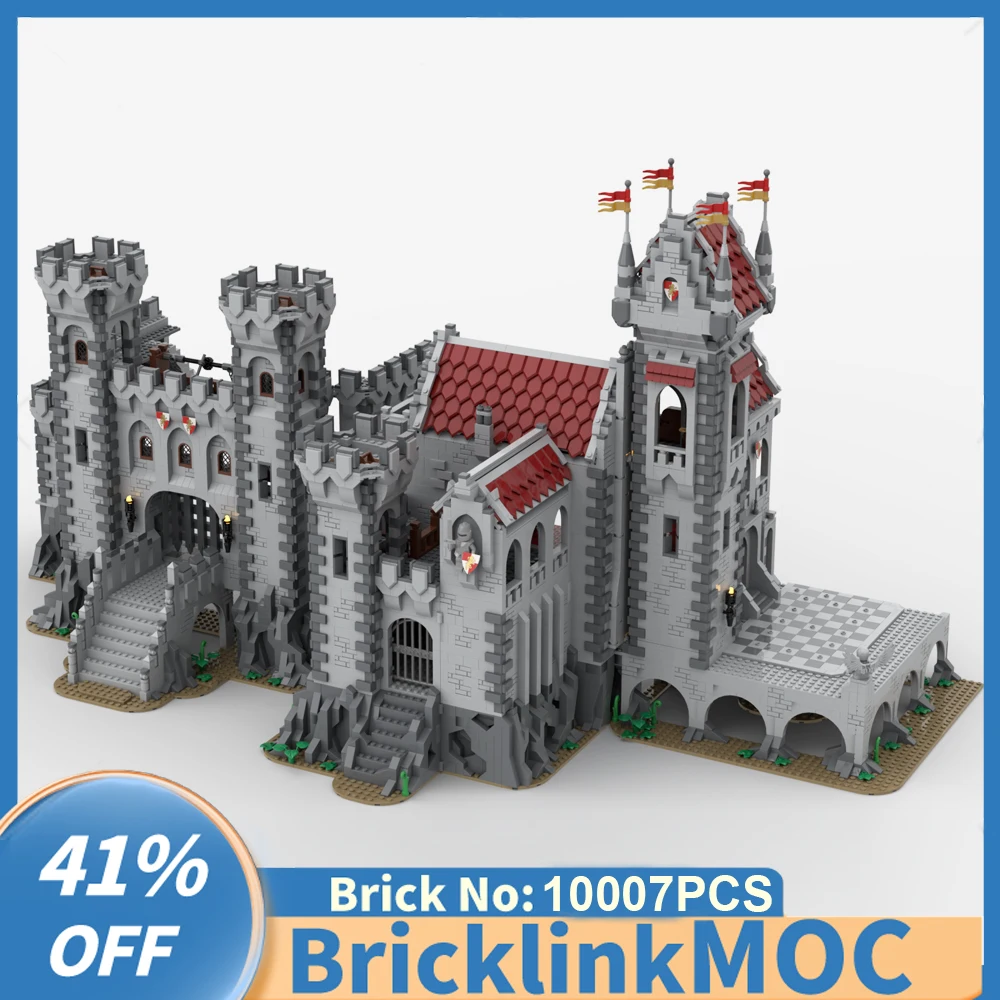 

NEW MOC 10007PCS European Medieval Street View Red Lions Castle DIY creative ideas Retro child Toy Birthday Gift building blocks