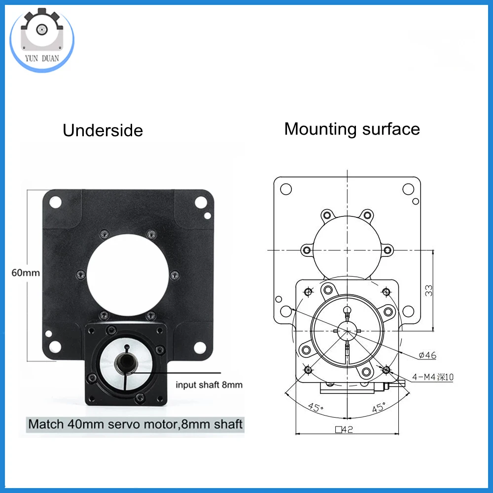 Imagem -06 - Plataforma Rotativa Oca para Motor de Passo 2arcmin Eixos Eixos Nema17 Relação 5:1 10:1 Indexador Cam Mesa de Corte Substituir o Motor dd