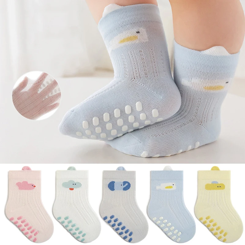 

New Spring Summer Baby Socks Cute Cartoon Newborn Toddler Kid Mesh Non-slip Mid Sock Cotton Girl Boy Boneless Floor Socks 0-5Y