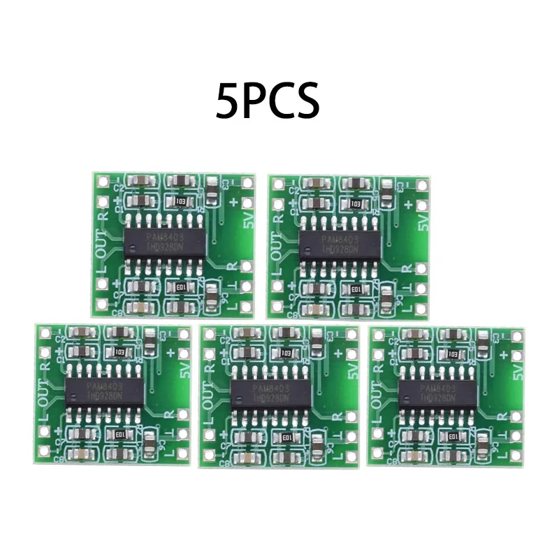 PAM8403 Super Mini Placa Amplificadora Digital, Poderosa Fonte de Alimentação USB, 2*3W, Classe D, 2.5 a 5V