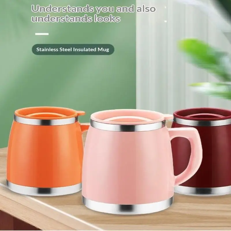 500ML Stainless Steel Vacuum Insulated Coffee Cup With Lid, Dual Wall Cold Hot Drink Thermos,Home Use,Durable & Leakproof Design