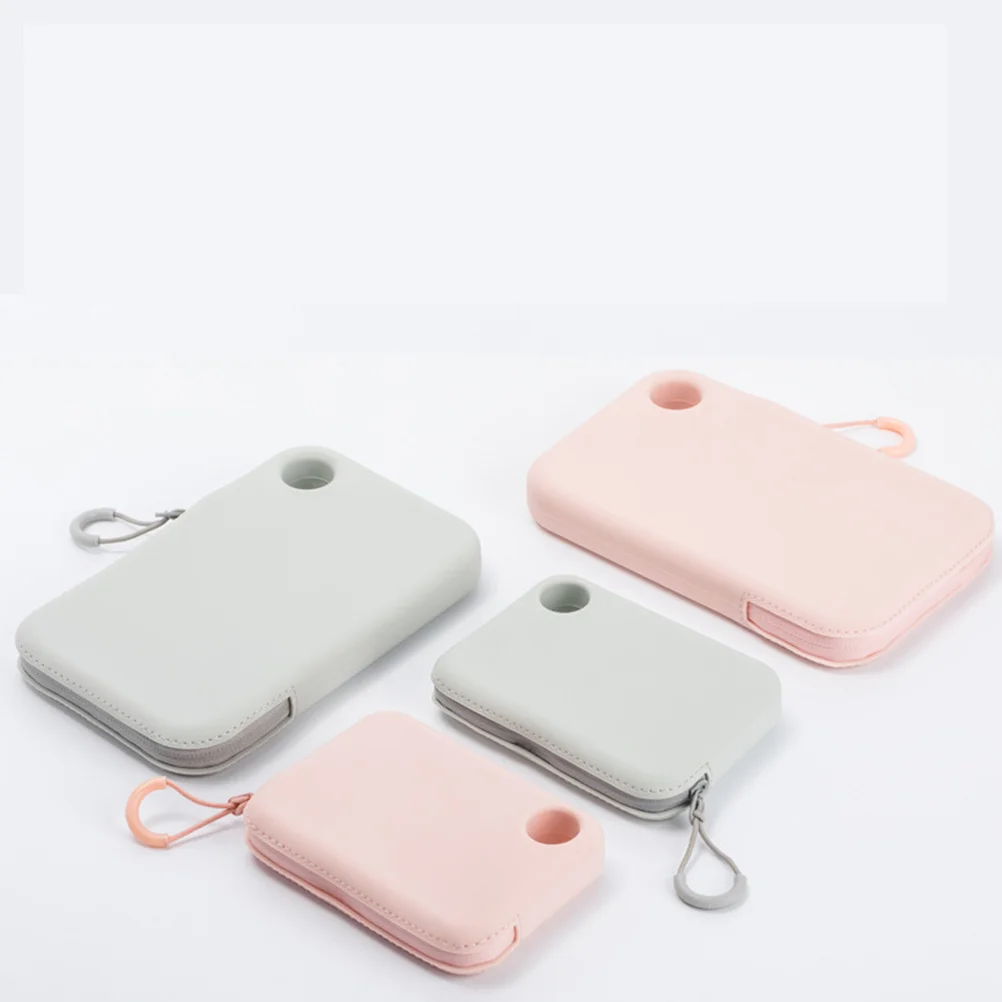 

Silicone Coin Purse Size S Pink Portable Minimalist Zippered Small Wallet Outdoor Storage Bag for Women Men Daily Use