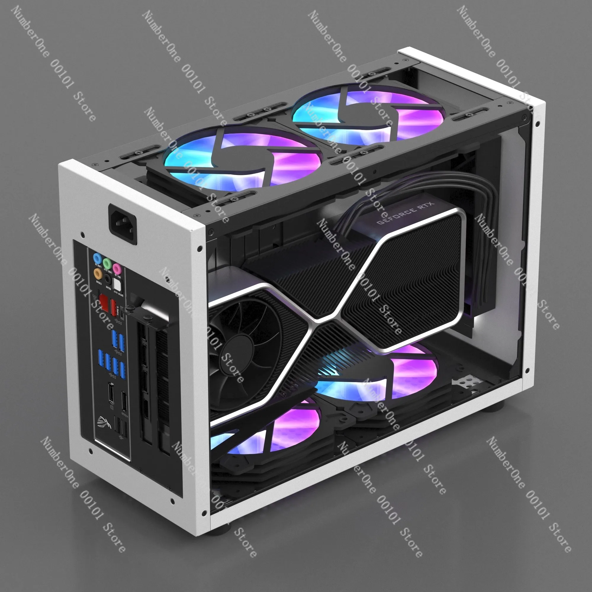 M6P ITX Mini Case, 240 Water Cooled Portable Small Desktop Desktop Computer Host Box