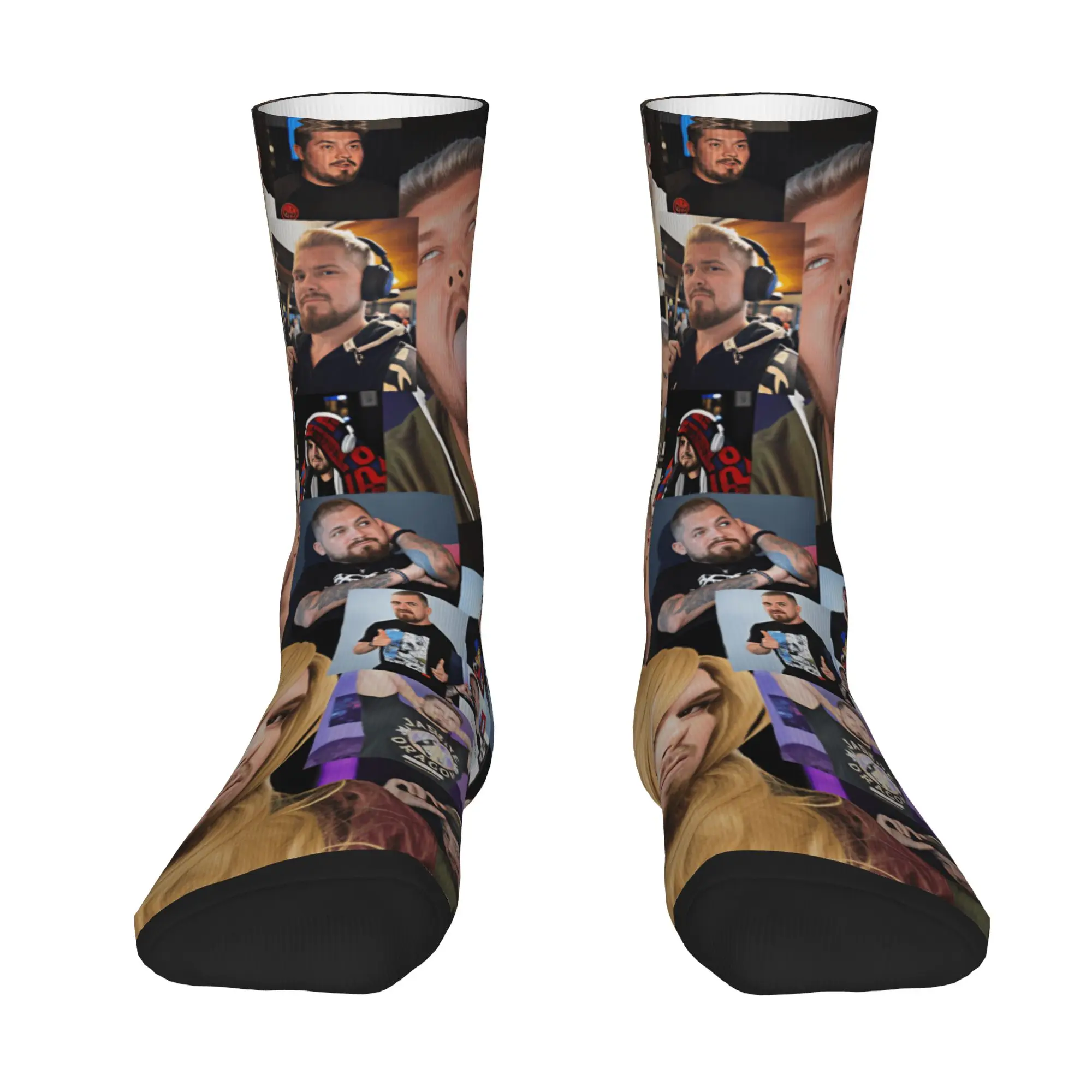 Drachenlord Selfie Picture Collage Socks Autumn  Stockings Casual Men Soft Breathable Socks Design Outdoor Sports Non Slip Socks