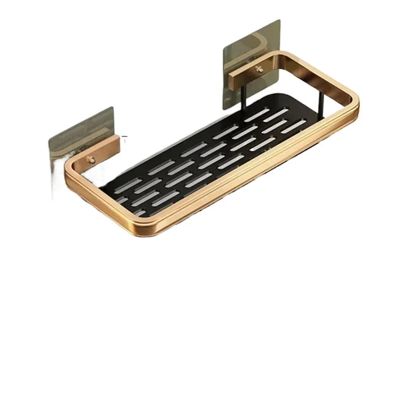 

Bathroom Storage Wall Mount Shampoo Makeup Storage Holder Bathroom Accessories No Drilling Wall Shelf Shower Holder For WC