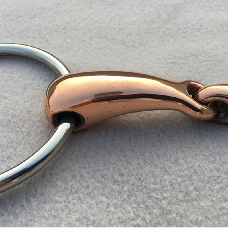 Stainless Steel Loose Ring Bit  Horse Snaffle Bits Copper Double Broken Mouth 11.5cm 12cm 12.5cm