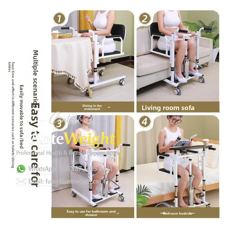 Home Care Hydraulic Lift Chair, Seated Transfer Aid for Elderly & Maternity | Multi-Function Patient Mover for Bed & Chair 2026