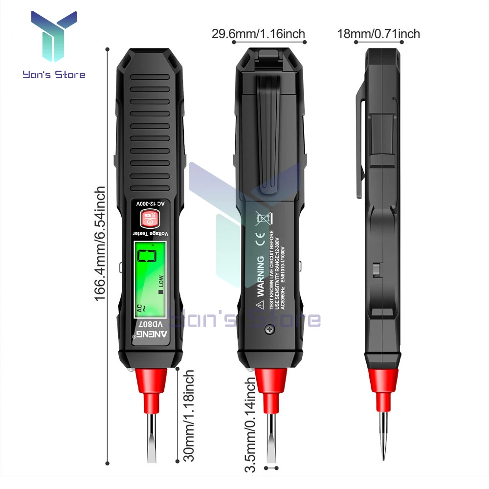 Smart Digital Display Voltage Test Pen For Zero Live Wire Electrician Special Test Pen Detector Electrical Screwdriver Indicator