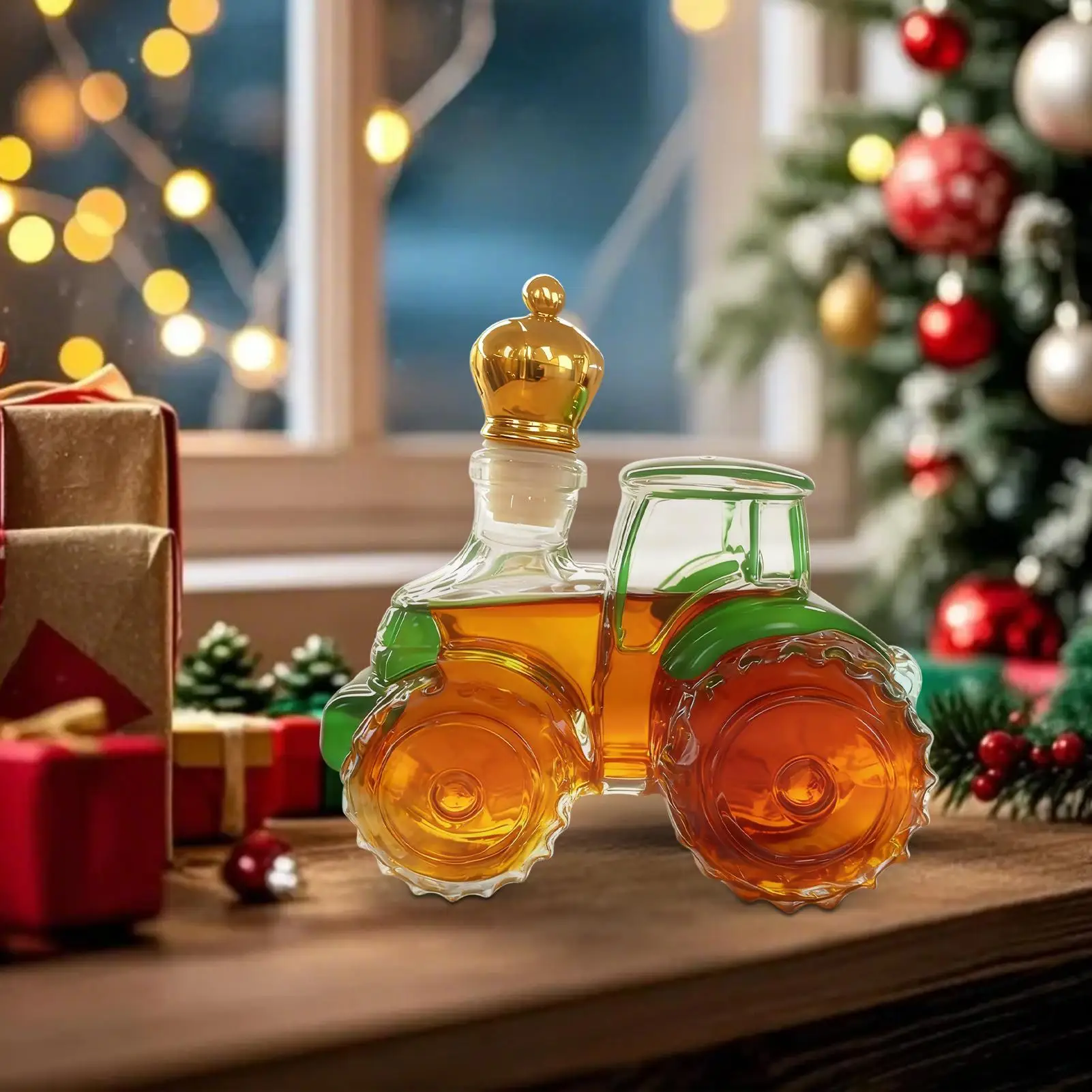 Liquor Decanter 300ml Tractor Design Drink Container Vodka Whiskey Bottle Dispenser For Bourbon Drinks Beverages Family