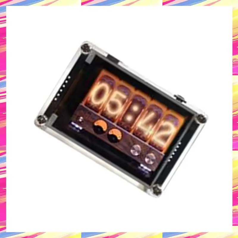 AIAI Klok Muziek Spectrum VU Meter 2,4 "Analog Display Spraakbesturing Digitale Ritme Analyzer