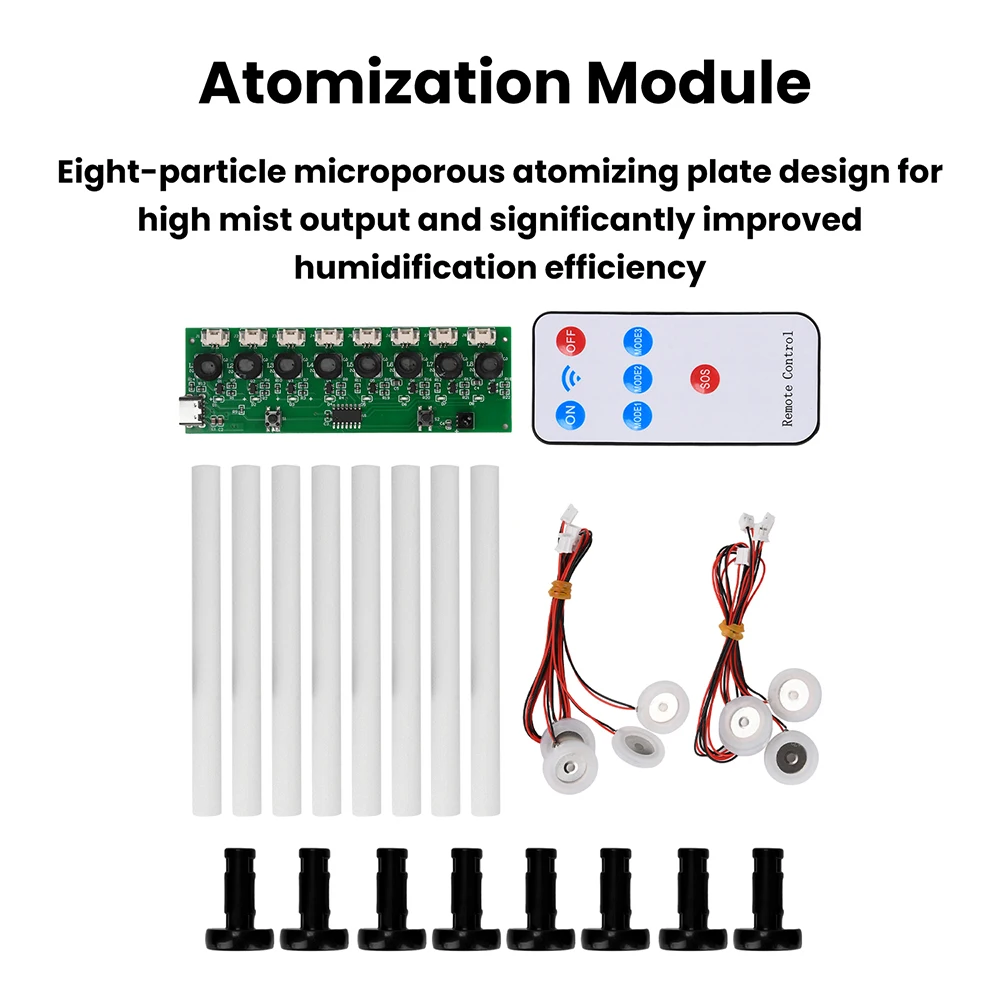 DC 5V 8 Spray Humidifier Module Type-C USB-C Mini DIY Kits Mist Maker and Driver Circuit Board Ultrasonic Atomizer