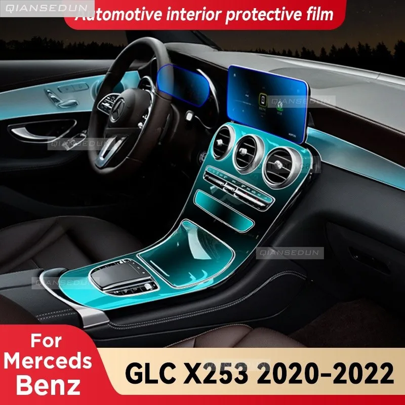 

For Mercedes Benz GLC X253 2020-2022 Gearbox Panel Dashboard Navigation Automotive Interior Protective Film Anti-Scratch