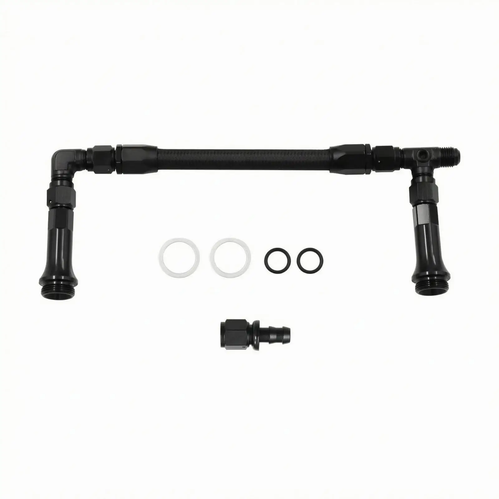 Double Feed Carburetor Petrol Line Assembly AN6 Braided Nylon with Metal Fittings for