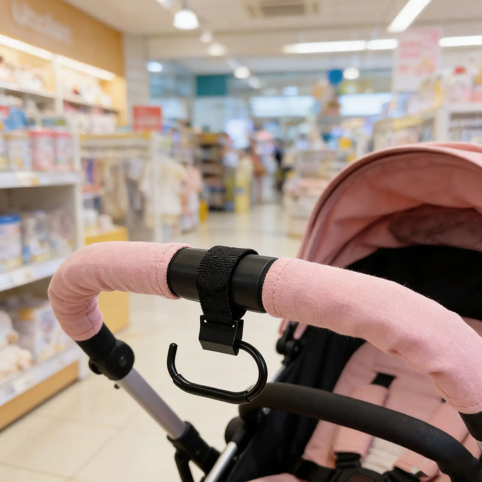 

Крючки для детской коляски, 2 шт., вращающиеся, из сплава и пластика, для подвешивания сумок для подгузников, универсальный держатель для сумок на коляску