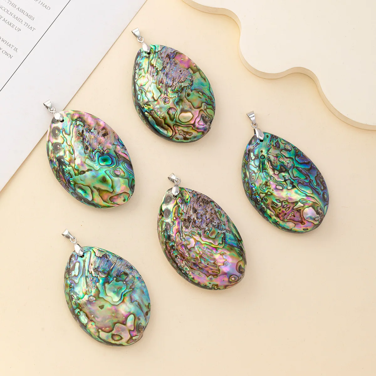 New Zealand single-sided abalone shell non-mainstream natural shell pendant DIY jewelry accessories