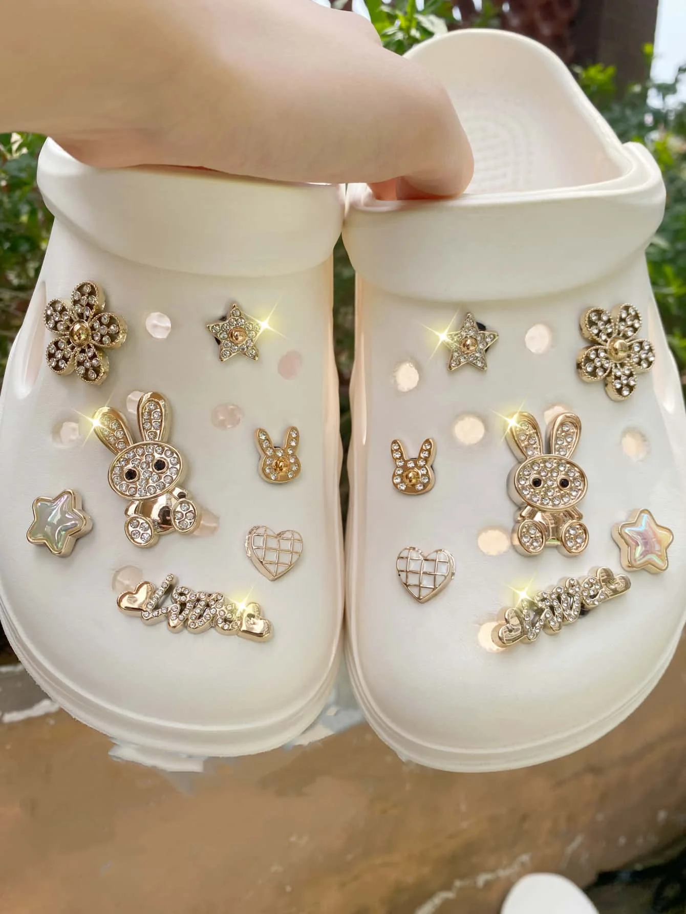 14pcs Fashion DIY Removable Shoe Charms - Bears, Stars & Flowers. Versatile Garden Shoe & Sandal Decorations for All Seasons. Gr