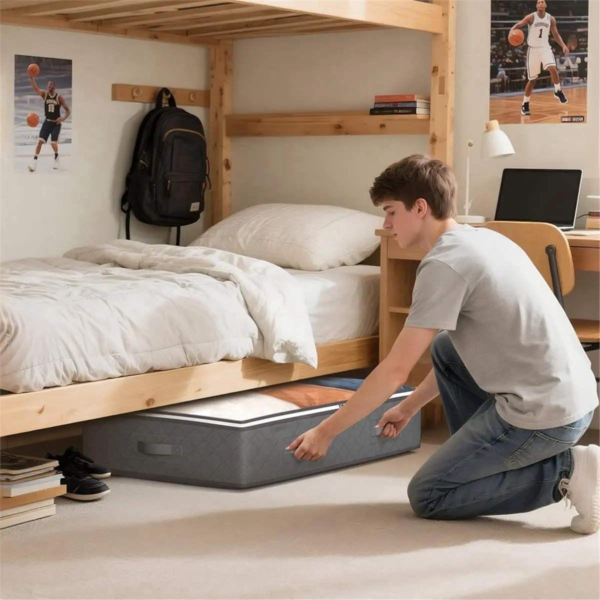 Under Bed Storage Containers, Closet Organizers Storage Bins, Foldable Underbed Storage Bags for Blankets, Towels and
