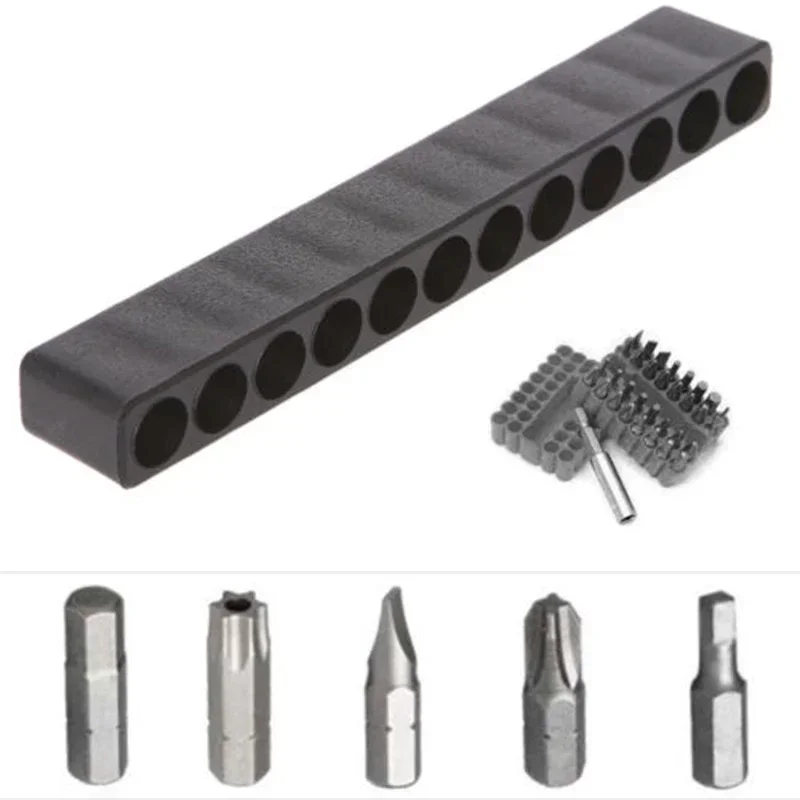 

Screwdriver Hole 10/12 Holes Hex Shank Bit Holder Plastic Head Storage Case Tool For 1/4 Inch Hex Shank Drill Bit Organizer