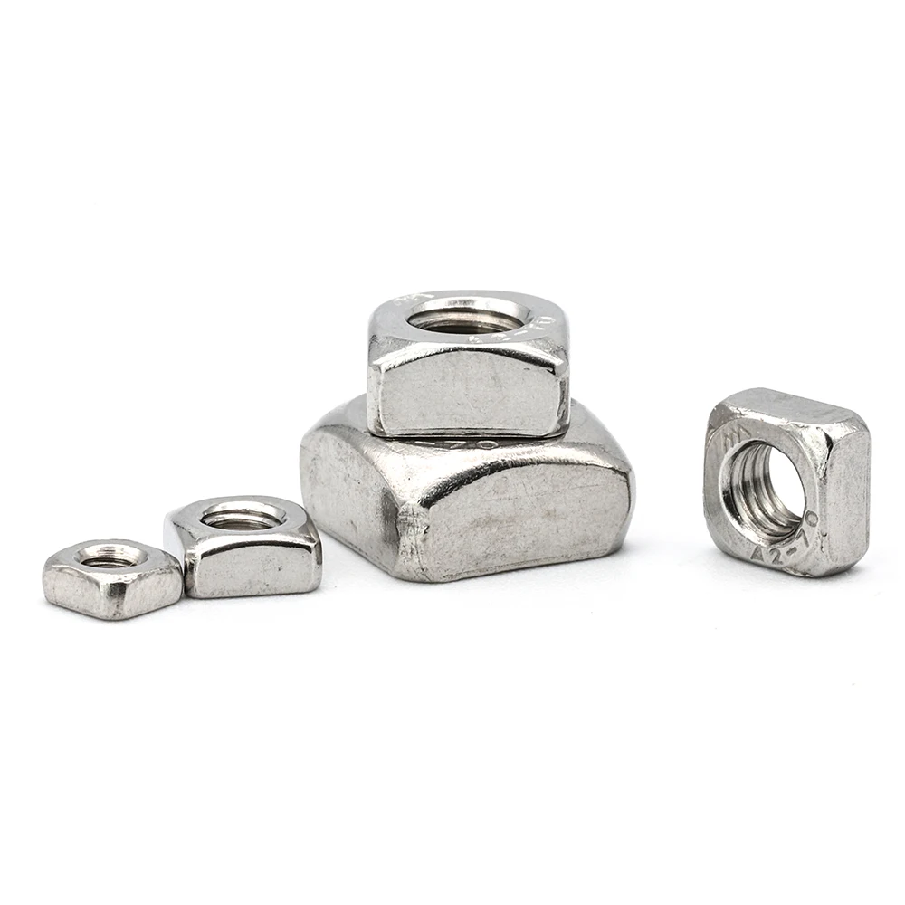 Metric Threaded Square Nuts 201/304/316 Stainless Steel M3 M4 M5 M6 M8 M10 M12 Foursquare Quadrate High Quality DIN557