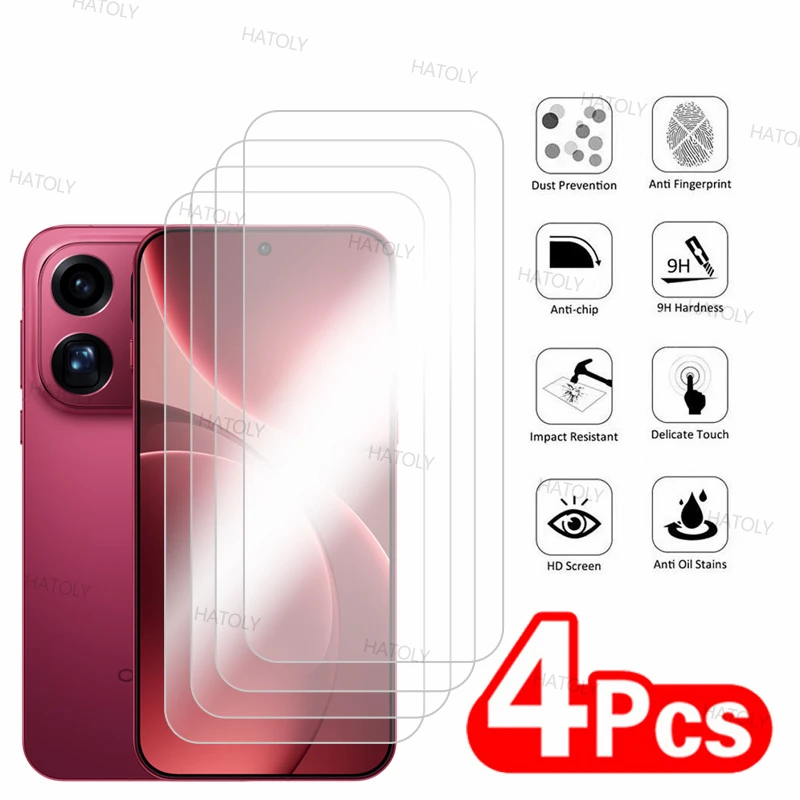 2/4 Uds Protector de pantalla para oppo Find X9 Pro vidrio templado oppo Find X9 X9 Pro 5G pegamento completo vidrio antiarañazos oppo Find X9 Pro
